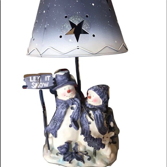 Kohl's Holiday Snowmen Tea Light Candle Holder Blue And White